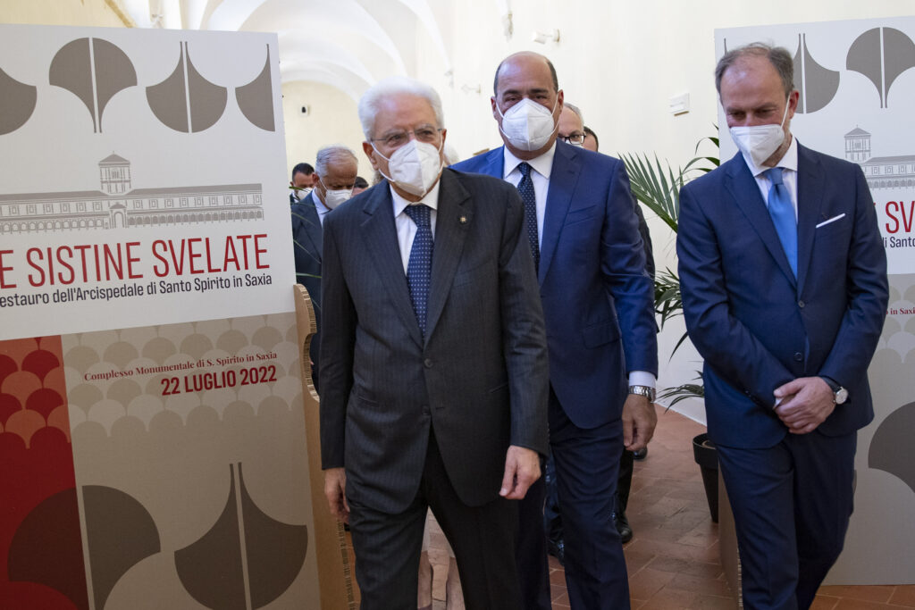 Mattarella alla cerimonia di inaugurazione del restauro delle Corsie Sistine